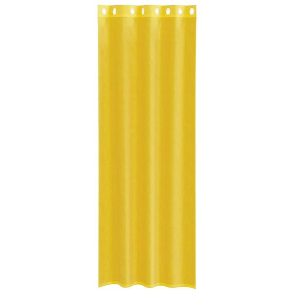 vidaXL Voile zavese z vponkami 2 kosa rumena