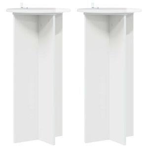vidaXL Stojalo za rastline 2 kos Bela visok sijaj 40 x 40 x 80 cm
