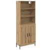 vidaXL Visok predalnik Umetni hrast 69,5 x 32,5 x 180 cm