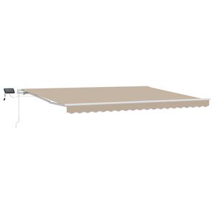 vidaXL Vlečna tenda Bež 450 &times; 300 cm Tkanina in aluminij