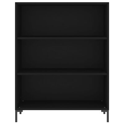 vidaXL Knjižna omara črna 69,5x32,5x90 cm inženirski les