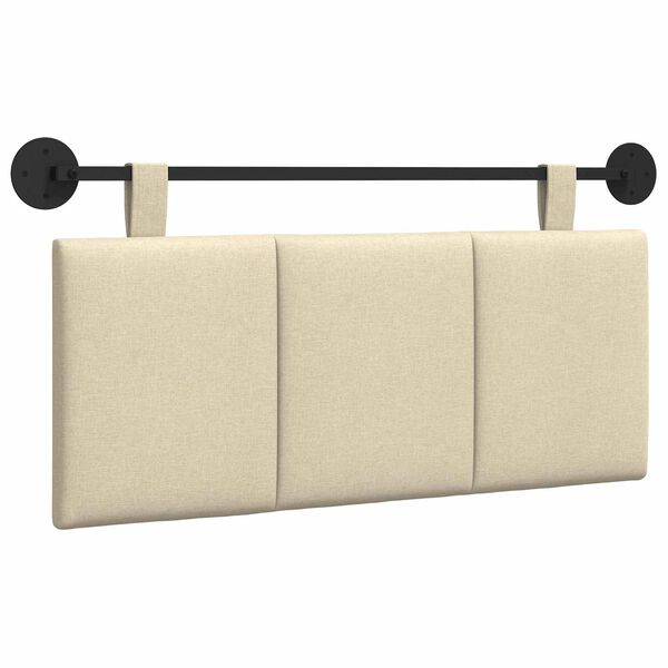 vidaXL Visoki naslon za glavo Črtasto krema 110 x 55 x 5 cm blago