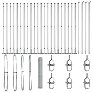 vidaXL Steber ograje. Srebrna