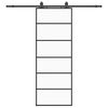 vidaXL Drsna vrata z opremo črna 76x205 cm ESG steklo