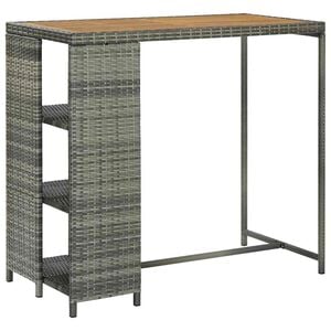 vidaXL Barska miza s stojalom za shranjevanje siva 120x60x110 cm