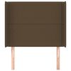 vidaXL Vzglavje z u&scaron;esi temno rjavo 103x16x118/128 cm blago