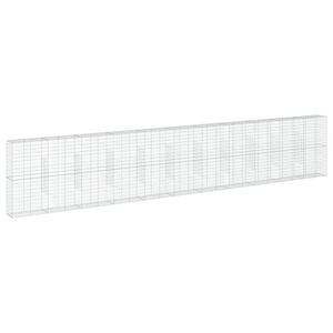 vidaXL Gabionska ko&scaron;ara s pokrovom 1100x50x200 cm pocinkano železo
