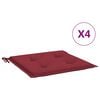 vidaXL Blazine za vrtne stole 4 kosi vinsko rdeče 40x40x4 cm oxford