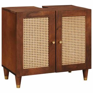 vidaXL Omarica za umivalnik Rjava 62 x 33 x 58 cm Konstruiran les