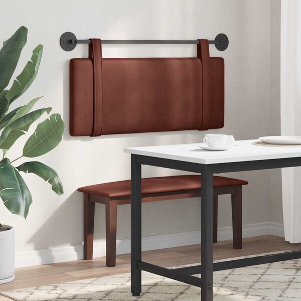 vidaXL Visoki naslon za glavo Enobarvno Svetleča rjava 110 x 55 x 5 cm