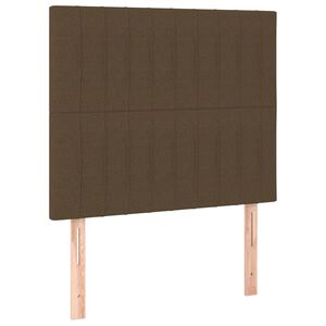 vidaXL Vzglavje postelje temno rjavo 80x5x118/128 cm blago
