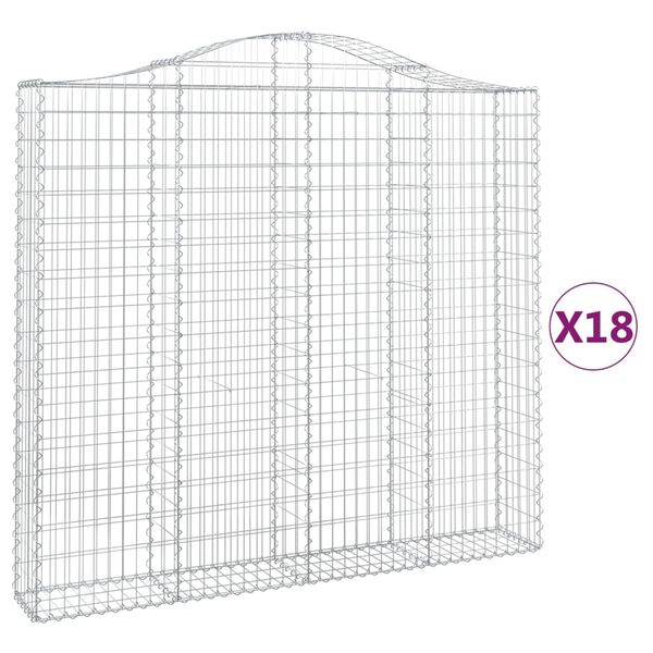 vidaXL Obokane gabion ko&scaron;are 18kosov 200x30x180/200cm pocinkano železo