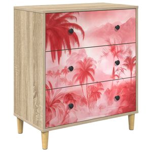 vidaXL Predalni &scaron;afka AACHEN Roza vzorec palme 66 x 36,5 x 75 cm