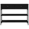 vidaXL Konzolna miza Črna Orehovina 100 x 25 x 75 cm Konstruiran les