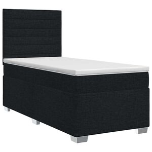 vidaXL Postelja boxspring z vzmetnico Črna 80 x 200 cm Blago