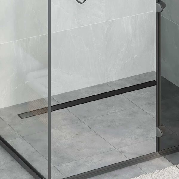 vidaXL Tu&scaron; odtok 2-v-1 z 360&deg; sifonom Črna 100 cm Nerjaveče jeklo 304