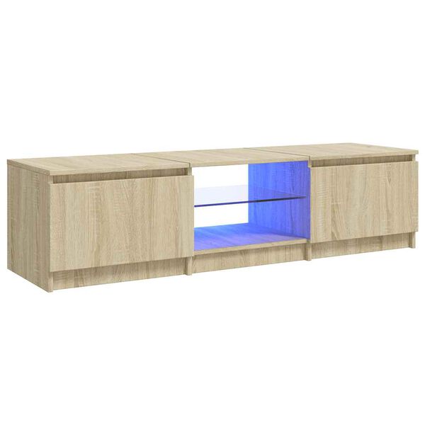vidaXL TV omarica z LED lučkami sonoma hrast 140x40x36 cm