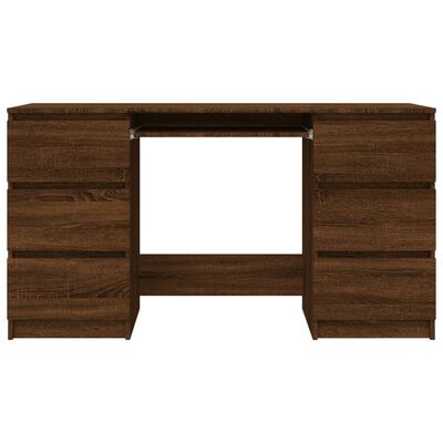 vidaXL Pisalna miza rjavi hrast 140x50x77 cm konstruiran les