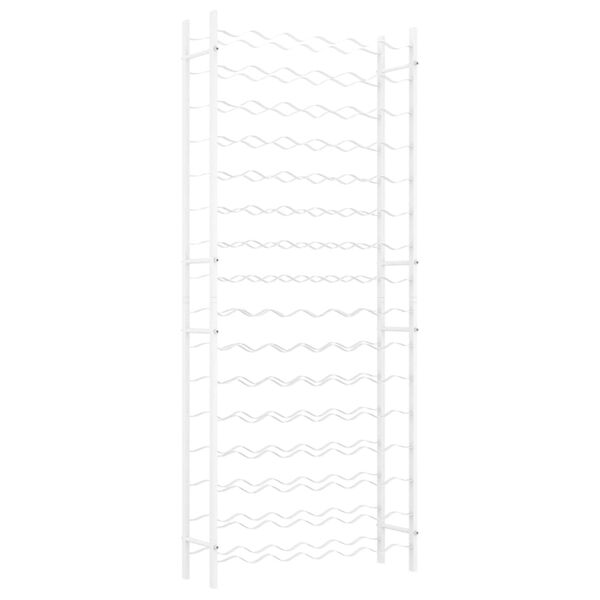 vidaXL Stojalo za vino za 96 steklenic bela kovina