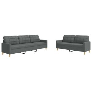vidaXL Sedežna garnitura 2-delna temno sivo blago
