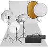vidaXL Komplet za foto studio z lučmi, ozadjem in odbojnikom