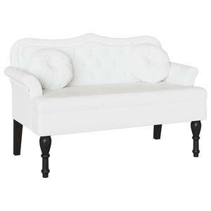 vidaXL Chesterfield klop Bela 120,5 x 65 x 75 cm Umjetno usnje
