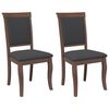 vidaXL Jedilni stoli z blazinami 2 kosa Brown Solid Wood Rubber