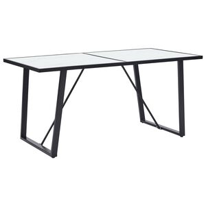 vidaXL Jedilna miza bela 160x80x75 cm kaljeno steklo
