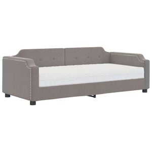 vidaXL Dnevna postelja z vzmetnico taupe 80x200 cm blago