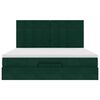 vidaXL Otomanski posteljni okvir z vzmetnicami zelen 160x200 cm žamet
