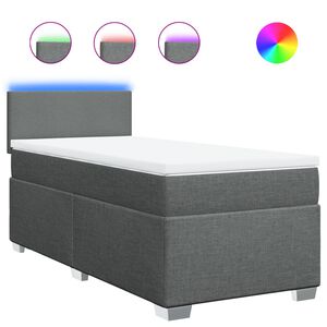 vidaXL Box spring postelja z vzmetnico temno siva 80x200 cm blago