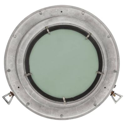 vidaXL Stensko ogledalo viseče Ø38 cm aluminij in steklo