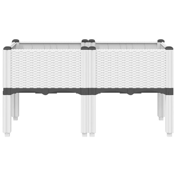 vidaXL Cvetlično korito z nogami belo 80x40x42 cm PP