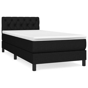 vidaXL Box spring postelja z vzmetnico črna 80x200 cm blago