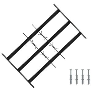 vidaXL Zavarovalna re&scaron;etka za okna z 3 prečkami 3 pcs 43-74 cm