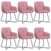 vidaXL Jedilni stoli 6 pcs Žamet Roza 59 x 56,5 x 86 cm