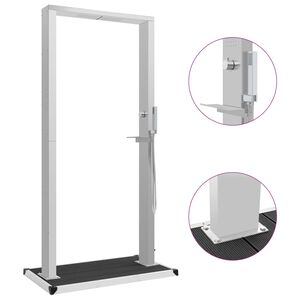 vidaXL Zunanji tu&scaron; s podstavkom WPC nerjaveče jeklo