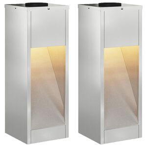 vidaXL Sončna LED svetilka za pot 2 kos Toplo bela 18 x 18 x 50 cm
