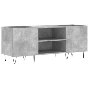 vidaXL Omarica za gramofonske plo&scaron;če betonsko siva 121x38x48 cm les