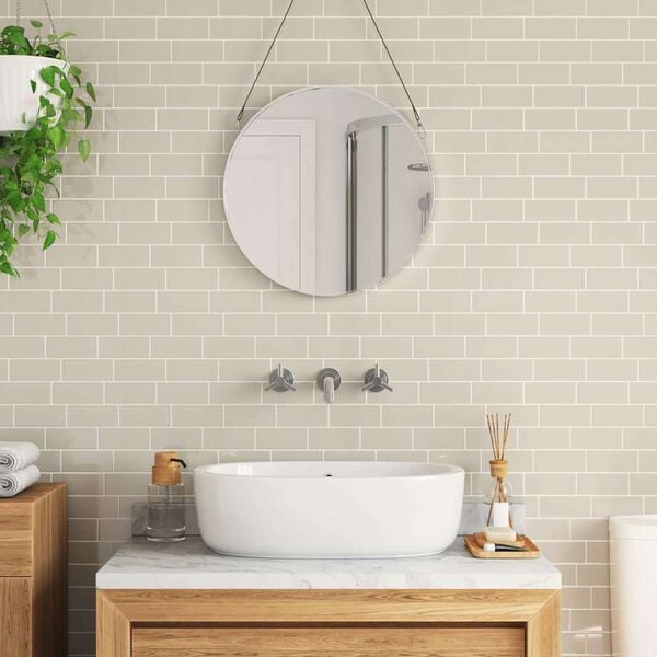 vidaXL Podhodna ploščica 10 pcs Bež 29.4 x 21.4 cm Poliuretan in PET