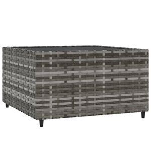vidaXL Kvadratna vrtna klubska mizica siva 50x50x30 cm poli ratan