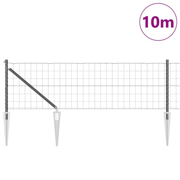 vidaXL Ograja s stebrom Siva 0,6 x 10 m Jeklo in PVC