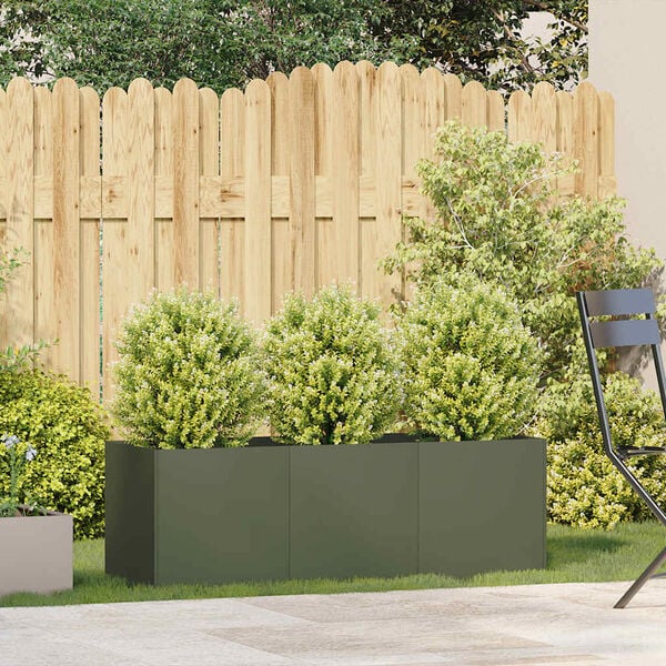 vidaXL Sadilnik Olive Green 120x40x40 cm Hladno valjano jeklo