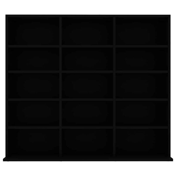 vidaXL Omarica za CD plo&scaron;če črna 100x23x89,5 cm inženirski les