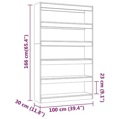vidaXL Knjižna omara/pregrada betonsko siva 100x30x166 cm