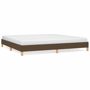 vidaXL Posteljni okvir brez vzmetnice temno rjav 200x200 cm blago