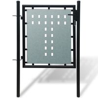 vidaXL Enojna ograjna vrata 100x125 cm črna