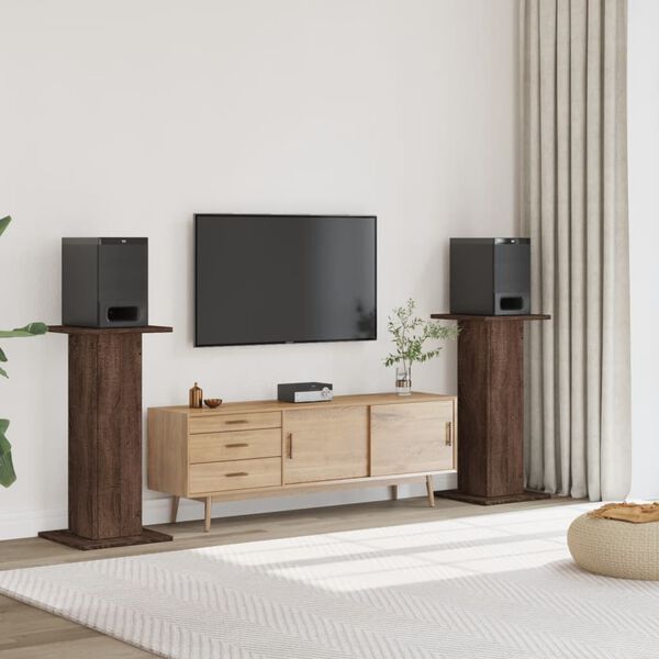 vidaXL Stojalo za zvočnike 2 kosa rjavi hrast 30x30x95 cm inž. les