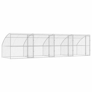 vidaXL Pasja lopa 4 kos Srebrna 8 x 2 x 2 m Pocinkano jeklo