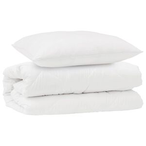 vidaXL Komplet odej z blazino 2 pcs Bela Mikrofibra